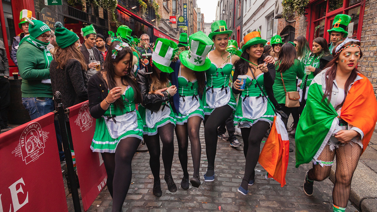 Group of women taking a walk down in Ireland