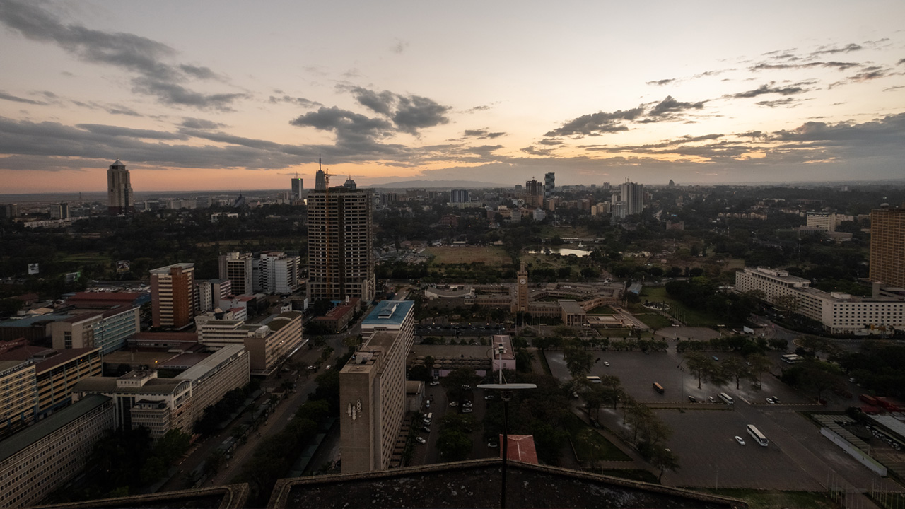 High angle shot of Nairobi Kenya