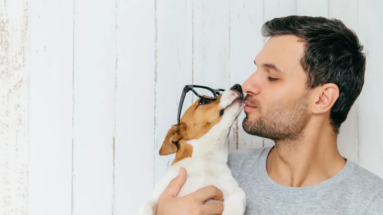 Man with his puppy