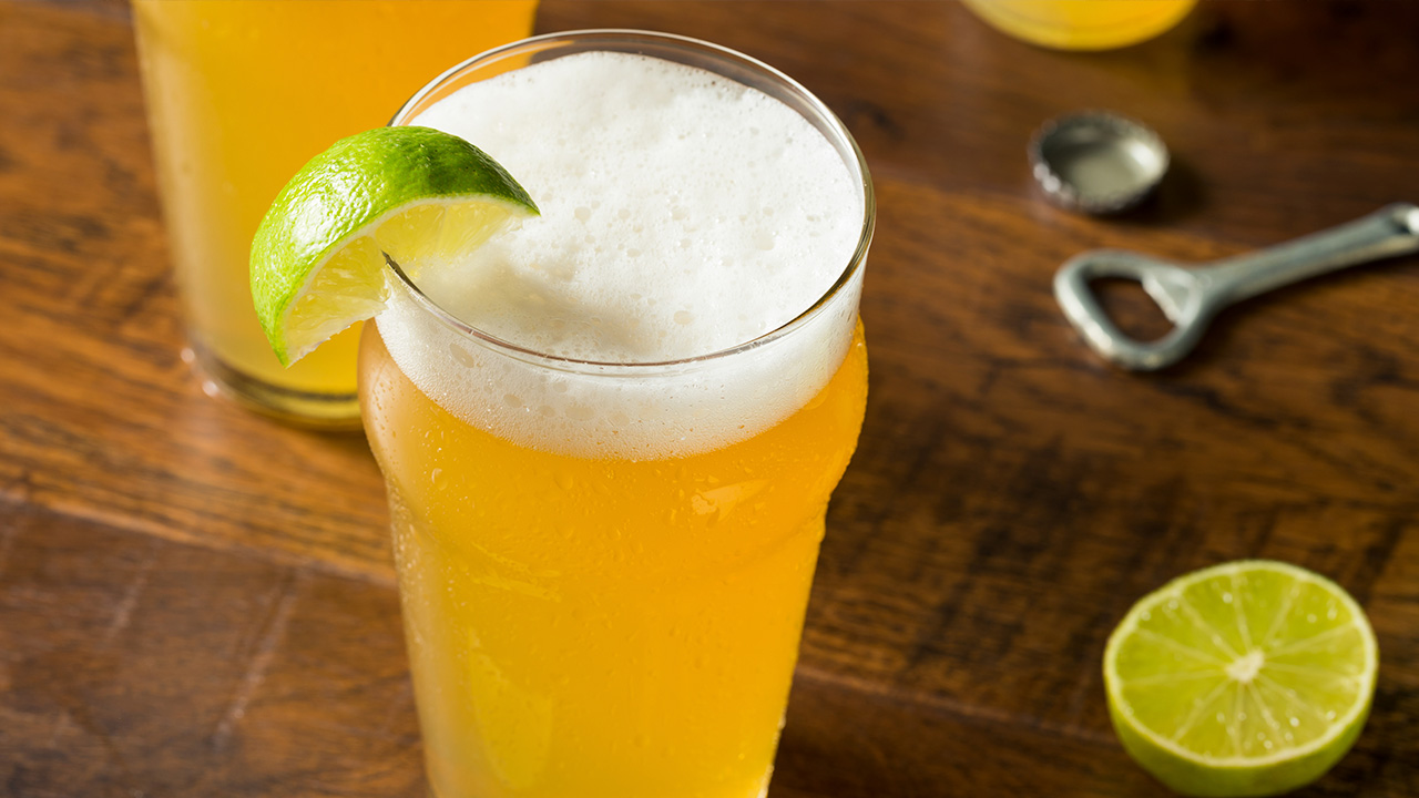 Mexican beer with lime