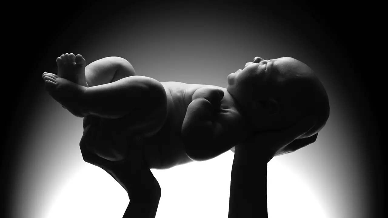 Mother's hands holding a newborn baby