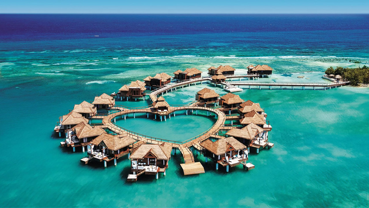 Heart-shaped bungalows located at Sandals Royal Caribbean – Montego Bay, Jamaica