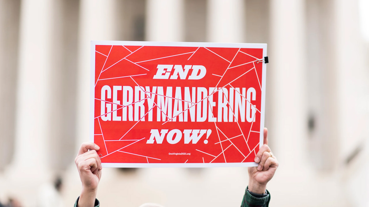 End Gerrymandering NOW! sign