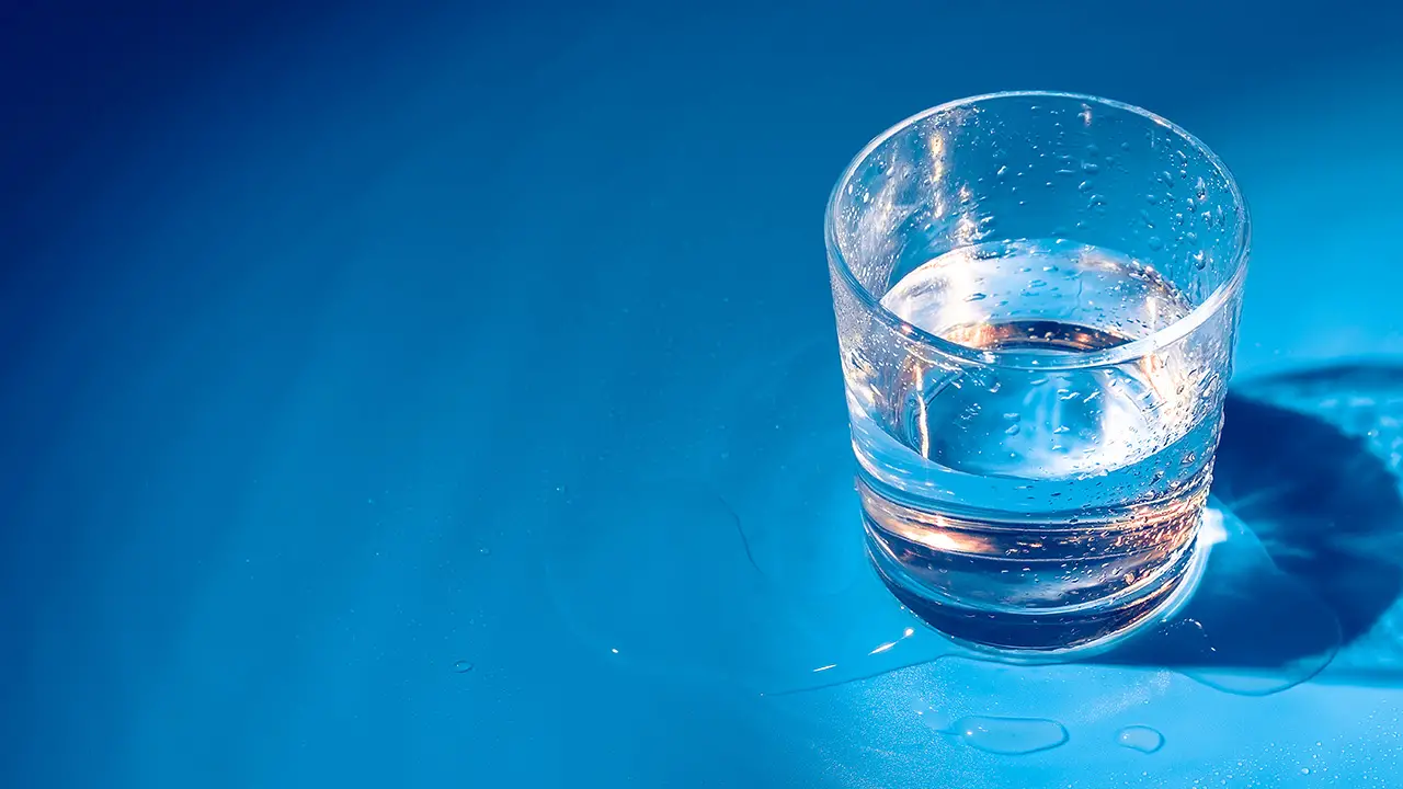 A glass of water