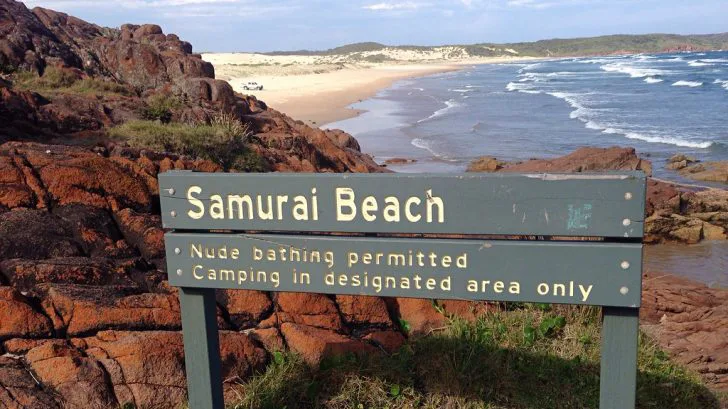 Samurai Beach sign