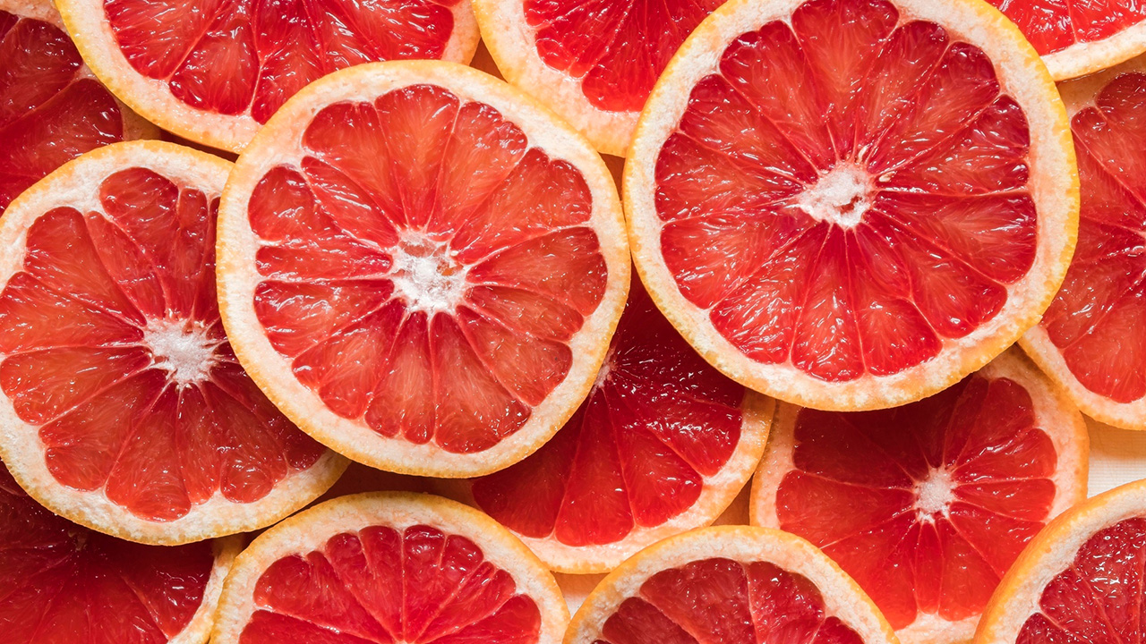 close up grapefruit slices