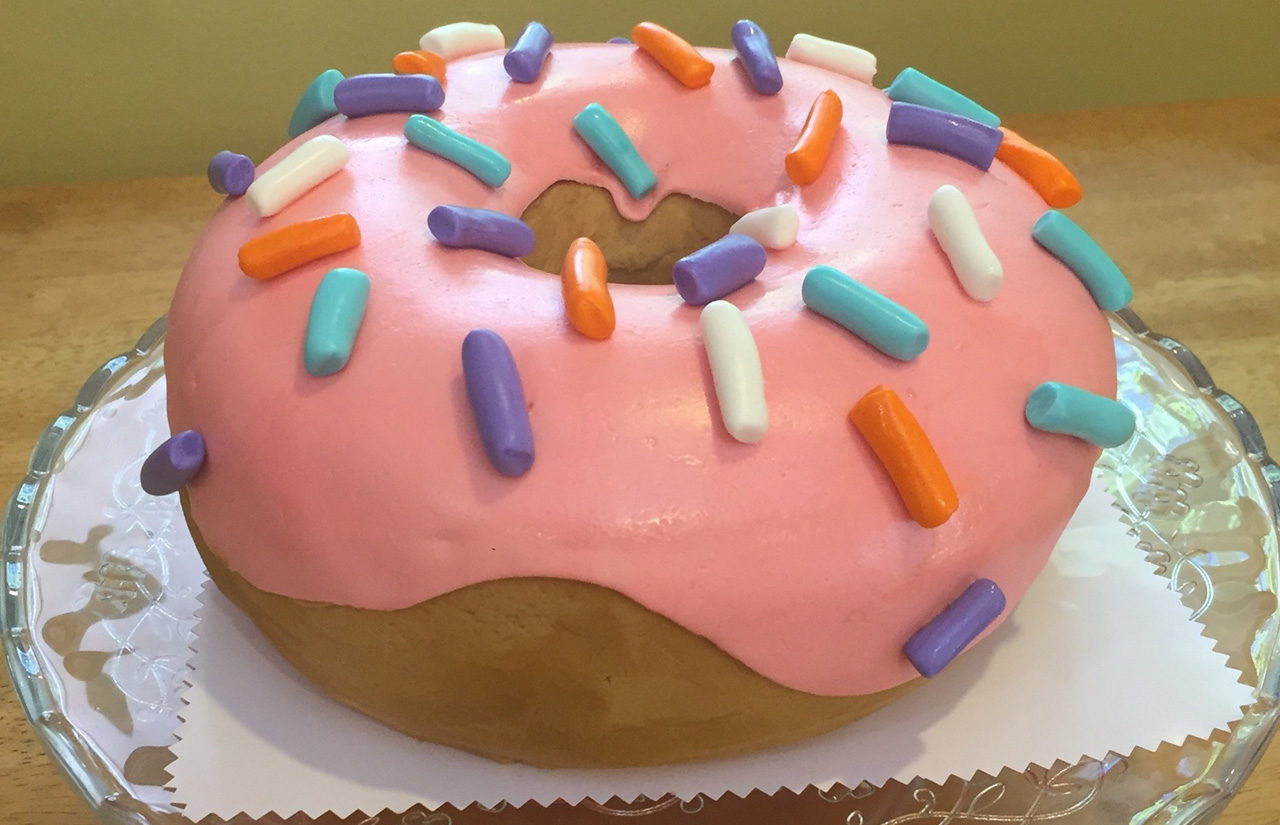 Jumbo Donut With Sprinkles Cake