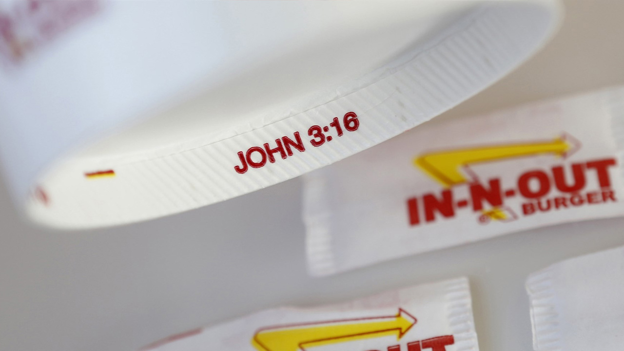 Bible versus under In-N-Out cups