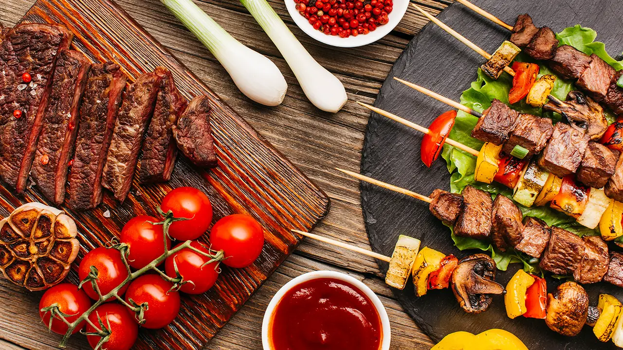 various display of meats