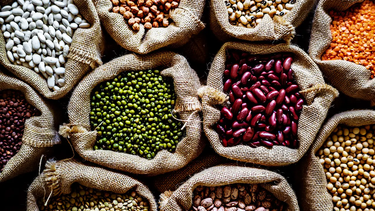 varous display of legumes