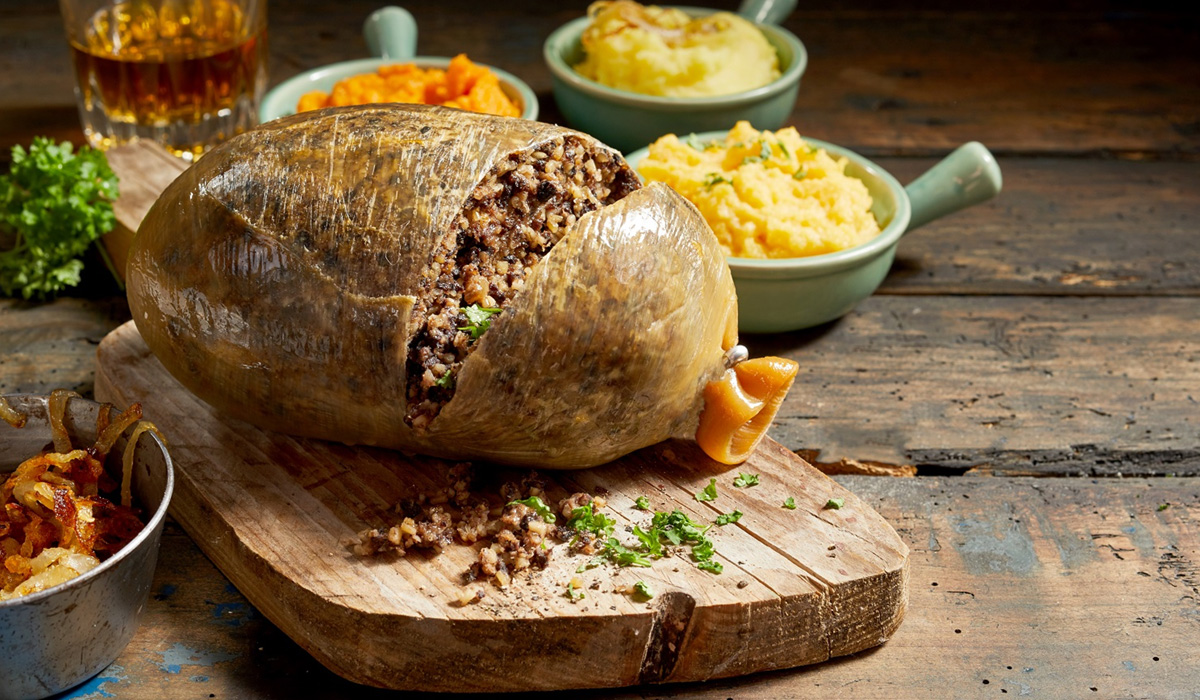 Haggis is like a crumbly sausage, with a coarse oaty texture and a warming peppery flavour.