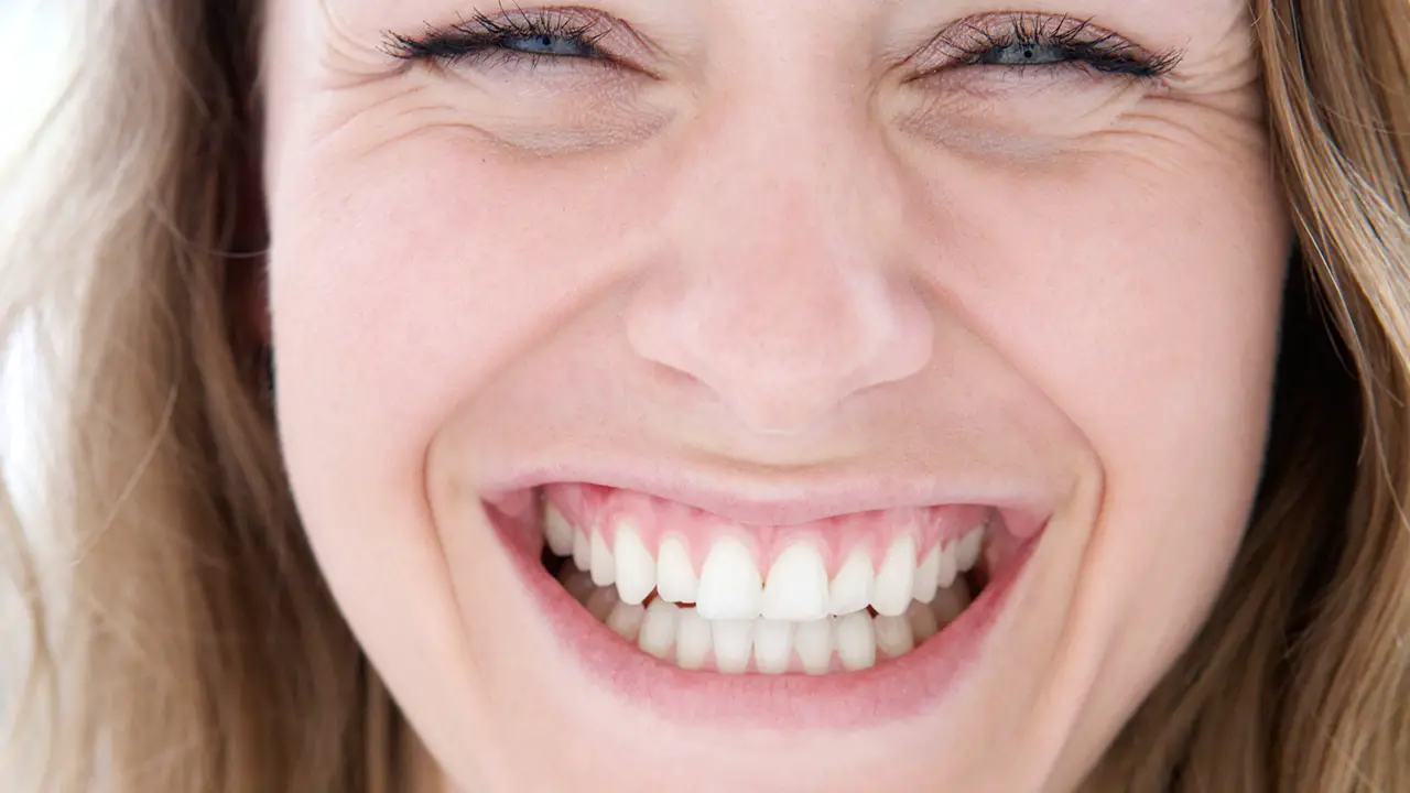 Woman laughing with joy